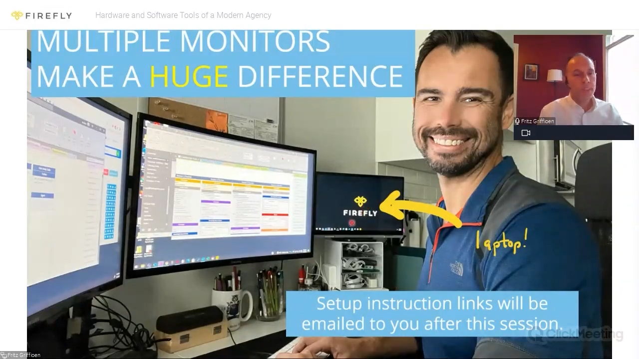Video thumbnail with the words "multiple monitors make a huge difference".