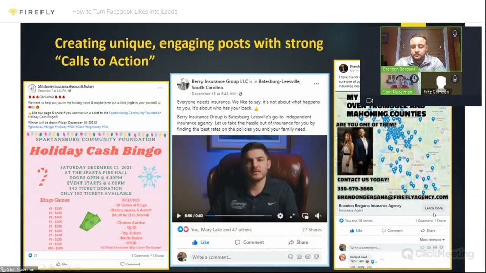 Video thumbnail with the words "Creating unique, engaging posts with strong calls to action".