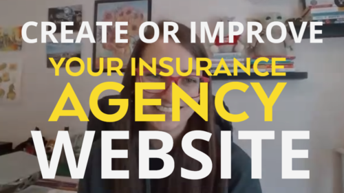 A screenshot of a video where a person is explaining how to create or improve your insurance agency website.