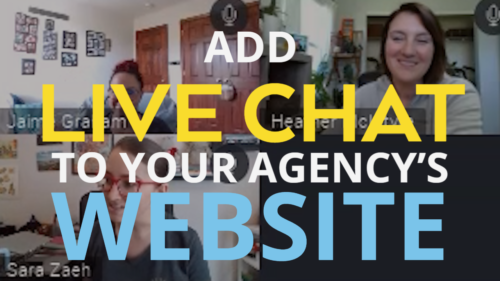A video thumbnail explaining how to add live chat to your agency's website.